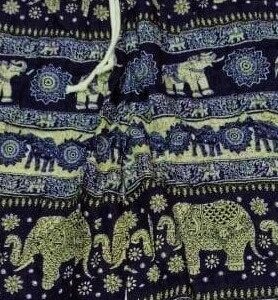 מכנסי שרוואל פילים רקע כחול כהה