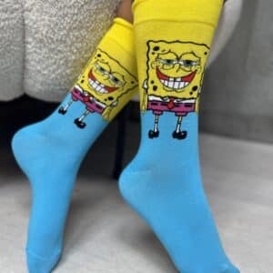 גרביים בוב ספוג צהוב כחול