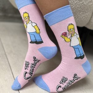 גרביים הומר סימפסון ורוד פסים דונאט